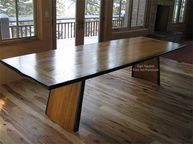 hickory dining table installed from other end